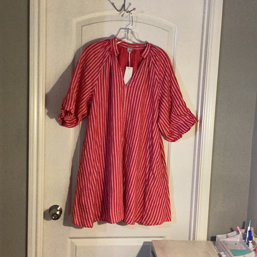 Red and White Striped Dress